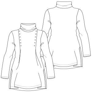 Moldes de confeccion para DAMA Tallas Grandes Remera 7193